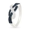 Thumbnail Image 3 of 0.45 CT. T.W. Black and White Diamond Infinity Knot Ring in Sterling Silver