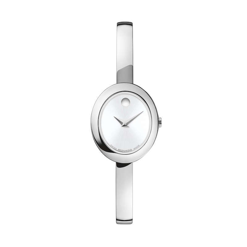 Ladies' Movado Museum® Bangle Watch with Silvery-White Sunray Dial (Model: 608070)