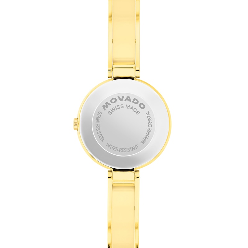 Ladies' Movado Moda Gold-Tone PVD Bangle Watch with Black Dial (Model: 608013)