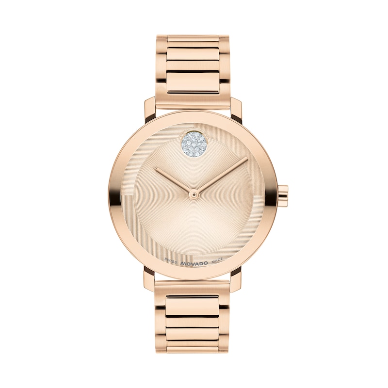 Ladies' Movado Bold® Evolution 2.0 Crystal Accent Rose-Tone IP Watch with Rose-Tone Dial (Model: 3601266)