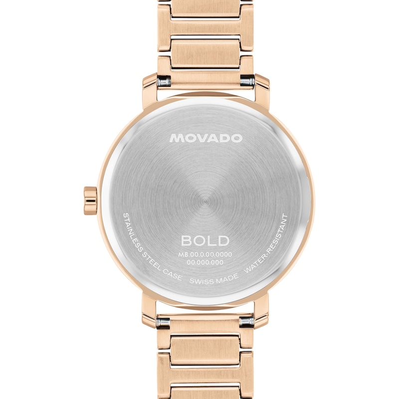 Ladies' Movado Bold® Evolution 2.0 Crystal Accent Rose-Tone IP Watch with Rose-Tone Dial (Model: 3601266)