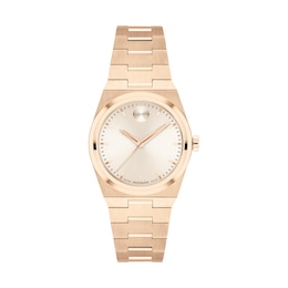 Ladies' Movado Bold® Quest Mini Rose-Tone IP Watch with Champagne Sunray Dial (Model: 3601293)