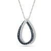 Thumbnail Image 1 of 0.23 CT. T.W. Black and White Diamond Interlocking Teardrop Pendant in Sterling Silver
