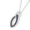 Thumbnail Image 2 of 0.23 CT. T.W. Black and White Diamond Interlocking Marquise Drop Pendant in Sterling Silver