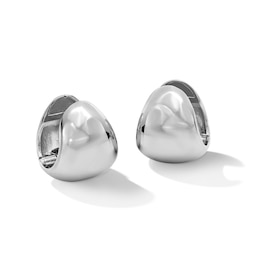15.0mm Tapered Huggie Hoop Earrings in Hollow Sterling Silver
