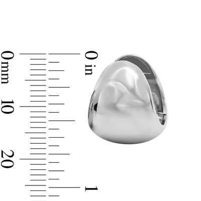 15.0mm Tapered Huggie Hoop Earrings in Hollow Sterling Silver