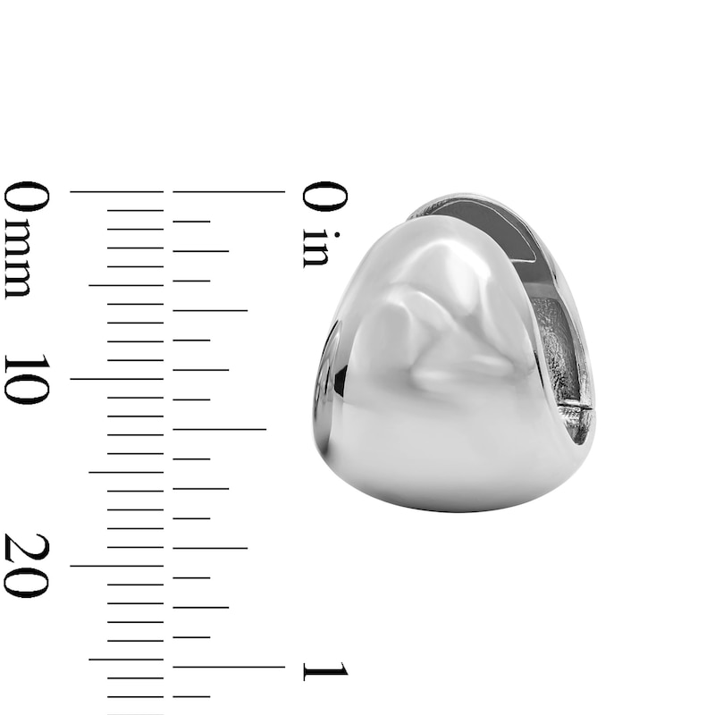 15.0mm Tapered Huggie Hoop Earrings in Hollow Sterling Silver
