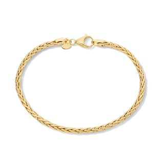 3.0mm Wheat Chain Bracelet in Hollow 18K Gold - 7.25"
