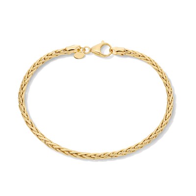3.0mm Wheat Chain Bracelet in Hollow 18K Gold - 7.25"