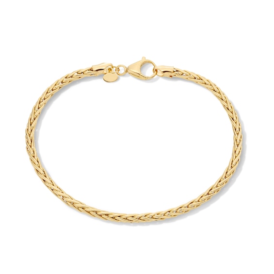 3.0mm Wheat Chain Bracelet in Hollow 18K Gold - 7.25"