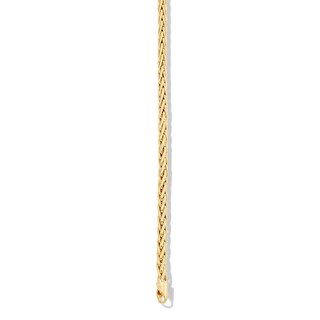 3.0mm Wheat Chain Bracelet in Hollow 18K Gold - 7.25"