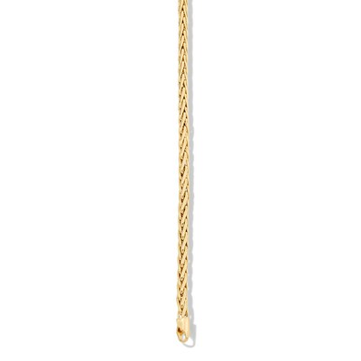3.0mm Wheat Chain Bracelet in Hollow 18K Gold - 7.25"