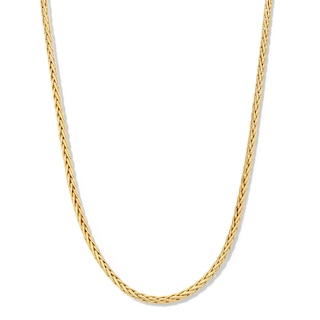 3.0mm Wheat Chain Necklace in Hollow 18K Gold - 17.5"