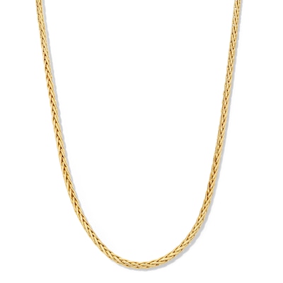 3.0mm Wheat Chain Necklace in Hollow 18K Gold - 17.5"
