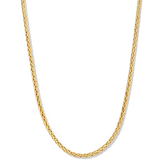 3.0mm Wheat Chain Necklace in Hollow 18K Gold - 17.5"