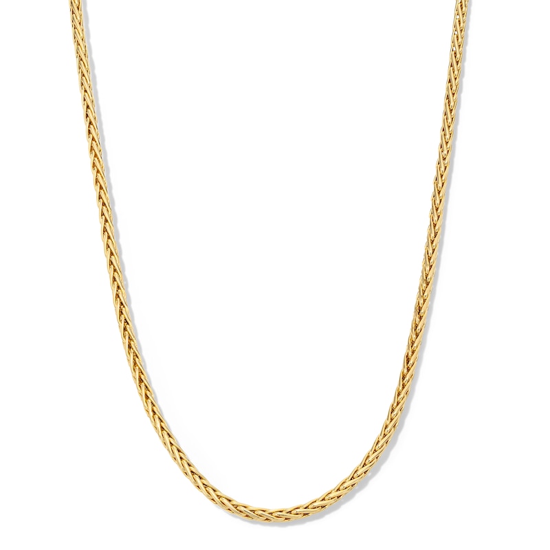 Main Image 1 of 3.0mm Wheat Chain Necklace in Hollow 18K Gold - 17.5"