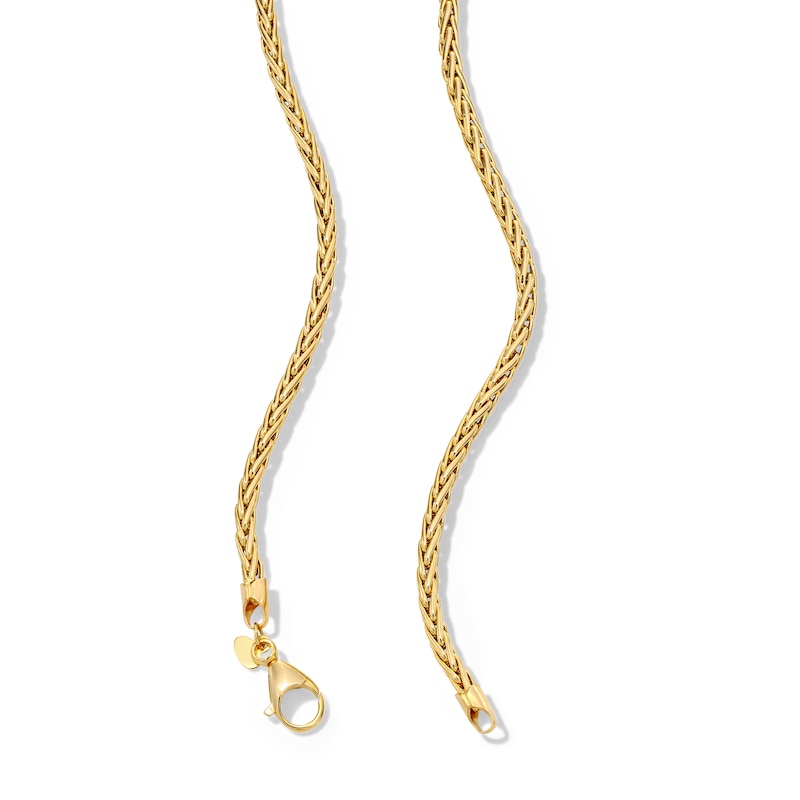 Main Image 2 of 3.0mm Wheat Chain Necklace in Hollow 18K Gold - 17.5"