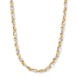 Link Chain Necklace in Hollow 18K Two-Tone Gold - 18"
