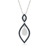 Thumbnail Image 1 of 0.37 CT. T.W. Black and White Diamond Marquise Drop Dangle Pendant in Sterling Silver