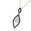 Thumbnail Image 2 of 0.37 CT. T.W. Black and White Diamond Marquise Drop Dangle Pendant in Sterling Silver