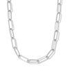 Thumbnail Image 1 of 8.7mm Twisted and Polished Paper Clip Chain Necklace in Hollow Sterling Silver