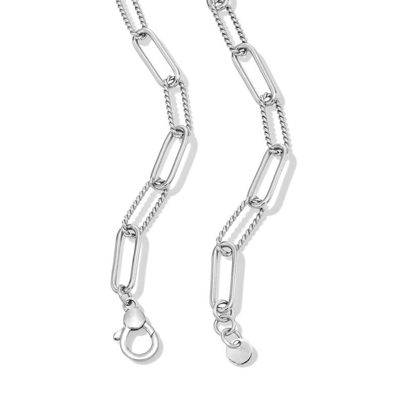 Main Image 2 of 8.7mm Twisted and Polished Paper Clip Chain Necklace in Hollow Sterling Silver