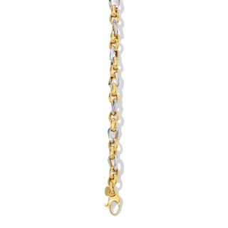 Link Chain Bracelet in Hollow 18K Two-Tone Gold - 7.5"