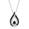 Thumbnail Image 1 of 0.29 CT. T.W. Black and White Diamond Teardrop Pendant in Sterling Silver