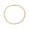 Thumbnail Image 1 of 3.55mm Figaro Chain Bracelet in Hollow 10K Gold - 7.25”