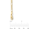 Thumbnail Image 3 of 3.55mm Figaro Chain Bracelet in Hollow 10K Gold - 7.25”