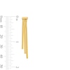 Snake Chain Triple Row Linear Drop Earrings in Solid 10K Gold