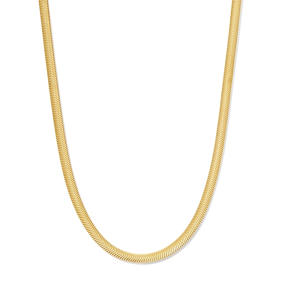4.2mm Diamond-Cut Snake Chain Necklace in Hollow 10K Gold - 18”