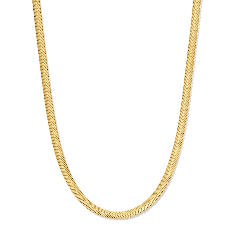Main Image 1 of 4.2mm Diamond-Cut Snake Chain Necklace in Hollow 10K Gold - 18”