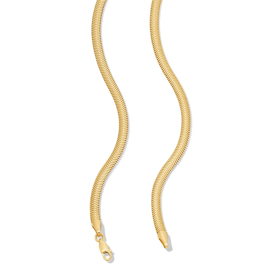 4.2mm Diamond-Cut Snake Chain Necklace in Hollow 10K Gold - 18”