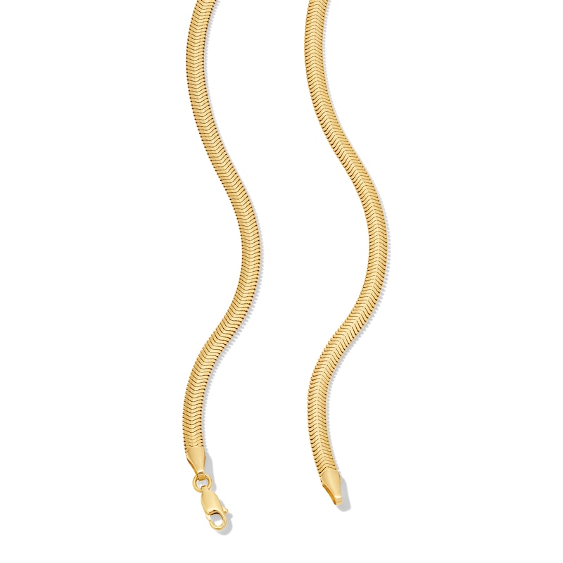 Main Image 2 of 4.2mm Diamond-Cut Snake Chain Necklace in Hollow 10K Gold - 18”
