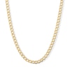 Thumbnail Image 1 of 5.4mm Diamond-Cut Curb Chain Necklace in Hollow 10K Gold - 22”