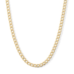5.4mm Diamond-Cut Curb Chain Necklace in Hollow 10K Gold - 22”