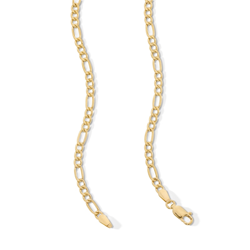 Main Image 2 of 3.5mm Figaro Chain Necklace in Hollow 10K Gold - 24”
