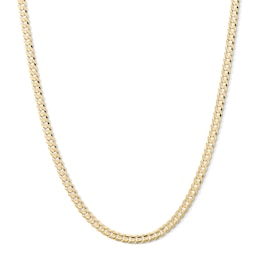 4.0mm Concave Curb Chain Necklace in Solid 14K Gold - 22”