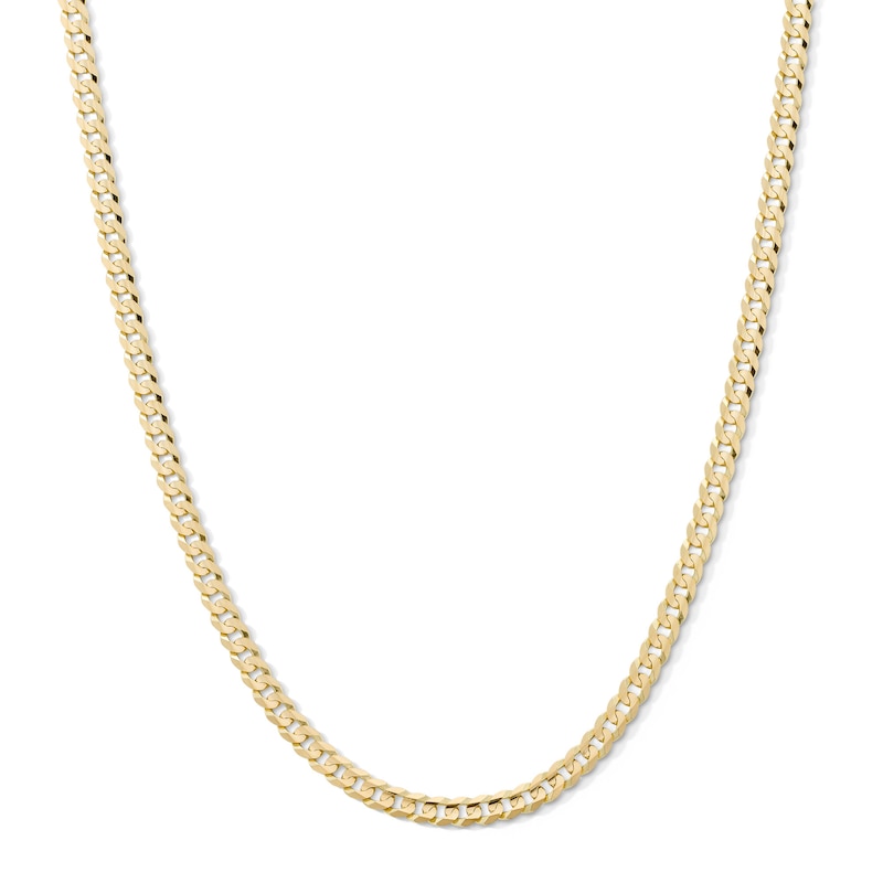 Main Image 1 of 4.0mm Concave Curb Chain Necklace in Solid 14K Gold - 22”