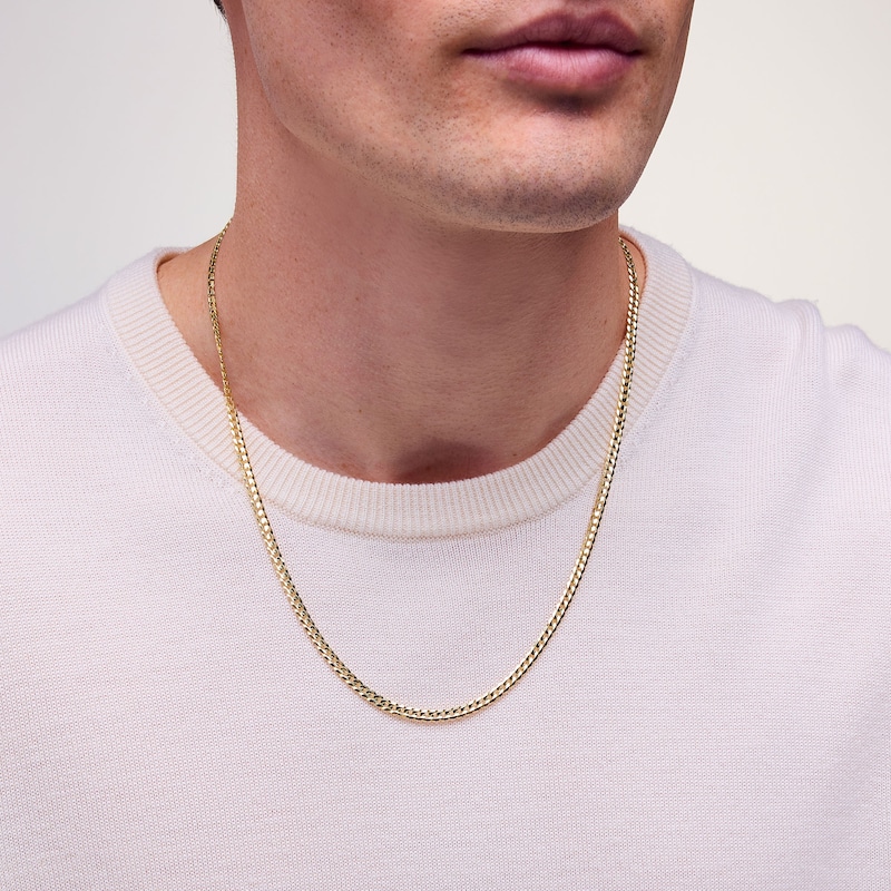 Main Image 2 of 4.0mm Concave Curb Chain Necklace in Solid 14K Gold - 22”