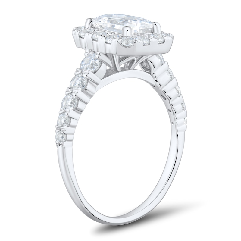 Main Image 2 of 1.95 CT. T.W. Emerald-Cut Diamond Frame Engagement Ring in 14K White Gold