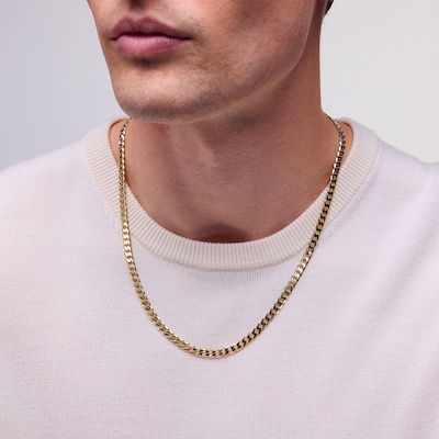 5.79mm Curb Chain Necklace in Solid 14K Gold - 22”