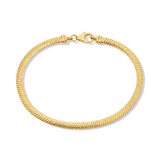 3.5mm Rounded Snake Chain Bracelet in Hollow 18K Gold - 7.25"