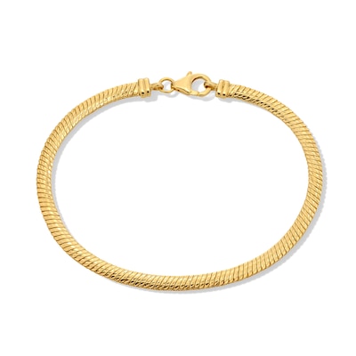 3.5mm Rounded Snake Chain Bracelet in Hollow 18K Gold - 7.25"
