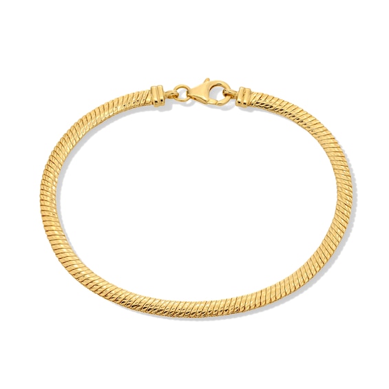 3.5mm Rounded Snake Chain Bracelet in Hollow 18K Gold - 7.25"