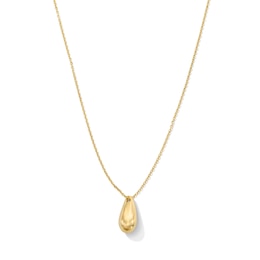 Puffed Teardrop Pendant in Hollow 14K Gold