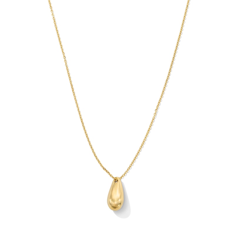 Main Image 1 of Puffed Teardrop Pendant in Hollow 14K Gold