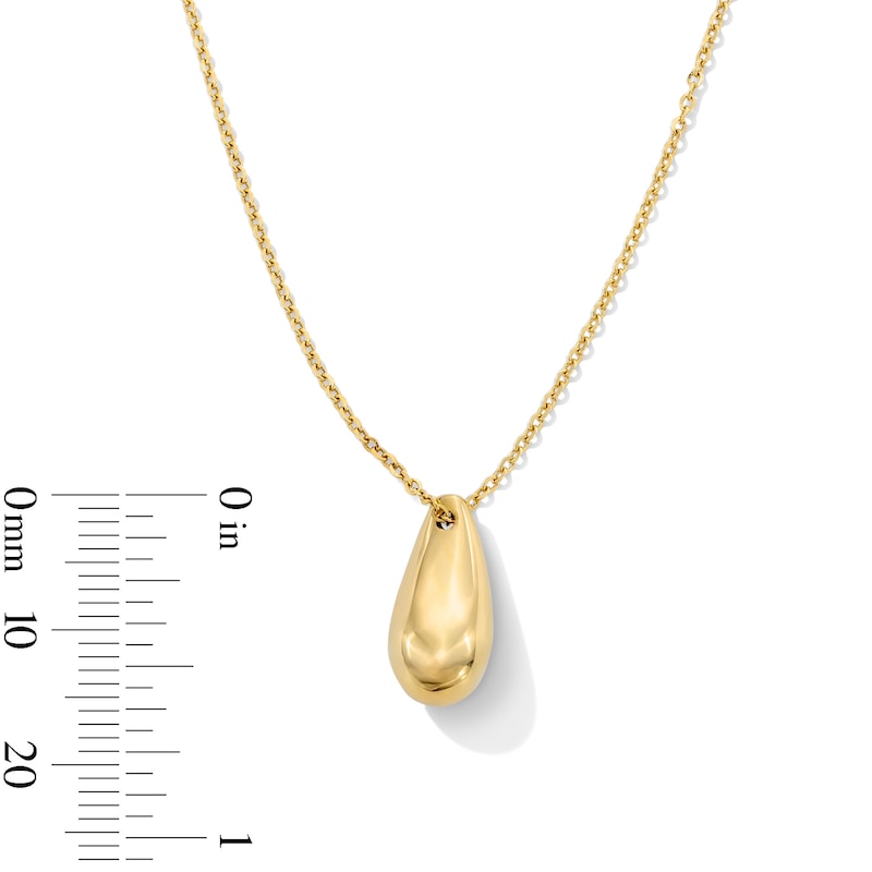 Main Image 3 of Puffed Teardrop Pendant in Hollow 14K Gold