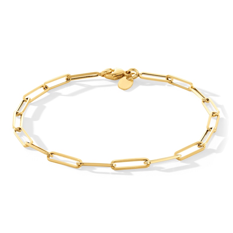 3.2mm Paper Clip Chain Bracelet in Hollow 10K Gold - 7.25"